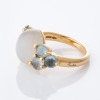 Pomellato, 18ct Yellow Gold, Moonstone / Aquamarine Luna Ring with Box - 2