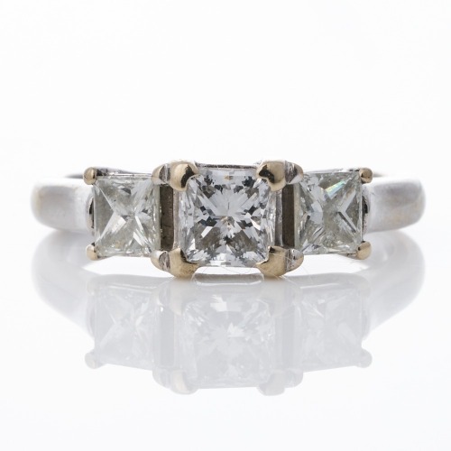 18ct White Gold, 1.15ct Diamond Three Stone Ring