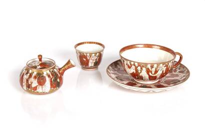 A Japanese 19th Century Kutani Porcelain Four Piece Teaset C. 1890