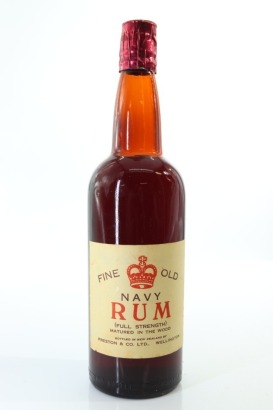 (1) Preston & Co. Ltd Fine Old Navy Rum (Full Strength) Matured in Wood, Bottled in Wellington, Circa. Late 1940's