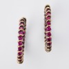 18ct Yellow Gold, Italian, 1.75ct Ruby Hoop Earrings