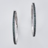 Sterling Silver, Aquamarine Hoop Earrings