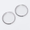 Sterling Silver, Aquamarine Hoop Earrings - 2