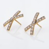 18ct Yellow Gold, 0.75ct Diamond 'X' Earrings - 2