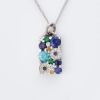 Carats Design, Modern, 18ct White Gold, Multi-Gem Pendant on 50cm Necklace
