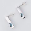 14ct White Gold, Blue Topaz / 0.12ct Diamond Drop Earrings - 2