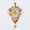 9ct Yellow Gold, Edwardian-Style, Green Glass Pendant