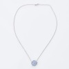 18ct White Gold, Blue Chalcedony / Multi-Gem Pendant on 39cm Cable Link Necklace - 2