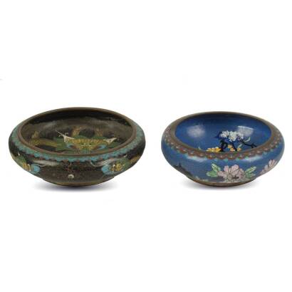 Two Chinese Cloisonne Floating Flower Bowls