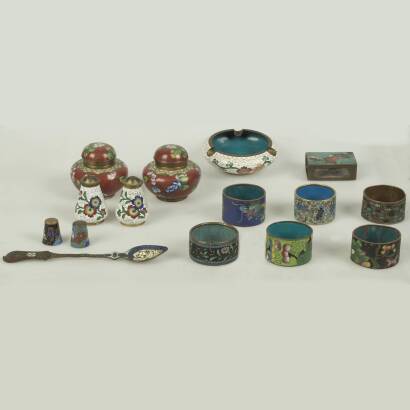 12 Small Chinese Old Cloisonne Items