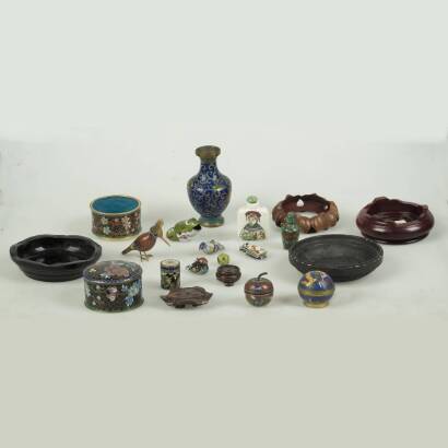 An Assortment of Small Chinese Cloisonne Items