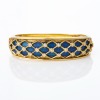 18ct Yellow Gold, Italian Made, Blue Enamel / 0.25ct Diamond Bracelet