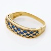 18ct Yellow Gold, Italian Made, Blue Enamel / 0.25ct Diamond Bracelet - 2