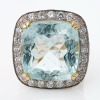 18ct White / Yellow Gold, 12.80ct Aquamarine / 1.12ct Diamond Ring