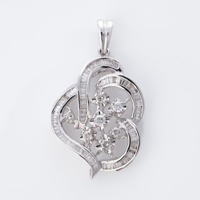 18ct White Gold, 0.30ct Diamond Pendant
