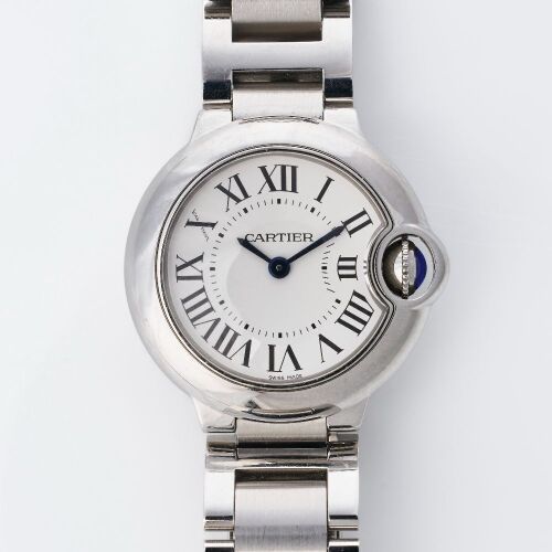 Stainless Steel, Cartier Ballon Bleu Small Model Ladies Quartz Wristwatch, circa 2010
