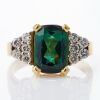 18ct Yellow / White Gold, 3.37ct Green Tourmaline / .50ct Diamond Dress Ring
