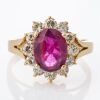 18ct Yellow Gold, 2.00ct Ruby / 1.00ct Diamond Cluster Ring