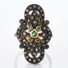 12ct Gold / Silver, Antique, Emerald / 0.18ct Diamond Ring