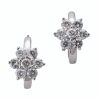 18ct White Gold, 0.35ct Diamond Cluster Hoop Earrings