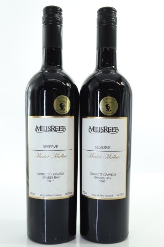 (2) 2007 Mills Reef Reserve Merlot - Malbec, Gimblett Gravels