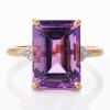 14ct Yellow Gold, 8.13ct Amethyst / 0.11ct Diamond Ring