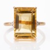 14ct Yellow Gold, 10.96ct Citrine / 0.11ct Diamond Ring