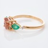 14ct Yellow Gold, 1.97ct Tourmaline / 0.80ct Emerald / 0.04ct Diamond Ring - 2