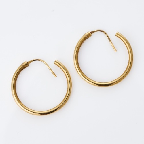 18ct Yellow Gold, 22mm Hoop Earrings