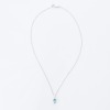 9ct White Gold, Oval Blue Topaz / 0.13ct Diamond Pendant on 52cm Cable Link Chain - 2