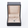 9ct White Gold, Oval Blue Topaz / 0.13ct Diamond Pendant on 52cm Cable Link Chain - 3