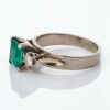 18ct White Gold, 1.00ct Emerald / 0.22ct Diamond Three Stone Ring - 2
