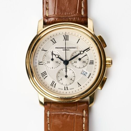 Gold Plated Stainless Steel, 40mm Fr&eacute;d&eacute;rique Constant Persuasion Chronograph Wristwatch, circa 2013