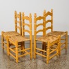A Set of Four Mexican Dining Chairs with Rush Seats