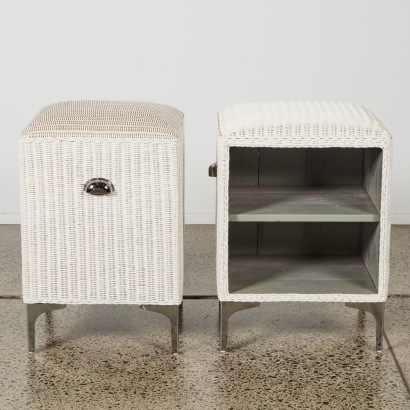 A Pair of Wicker Bedside Cabinets