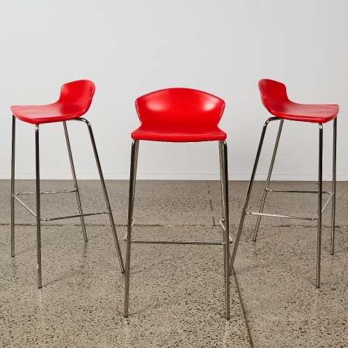 A Set of Three Italian Bar Stools by Gaber