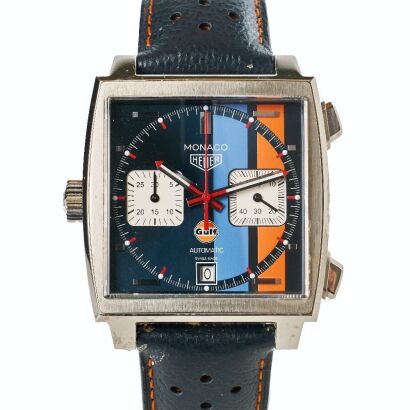 Stainless Steel, TAG Heuer Monaco Gulf Edition Automatic Chronograph Wristwatch with Box / Paperwork, circa 2022