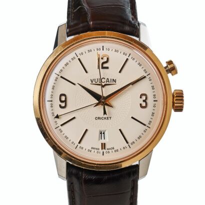 Stainless Steel / Rose Gold Coated, Vulcain Cricket 50's Presidents Hand-wound Wristwatch with Box / Paperwork, circa 2016