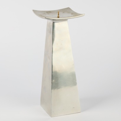 An Aluminium Pillar Candle Holder