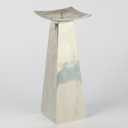 An Aluminium Pillar Candle Holder
