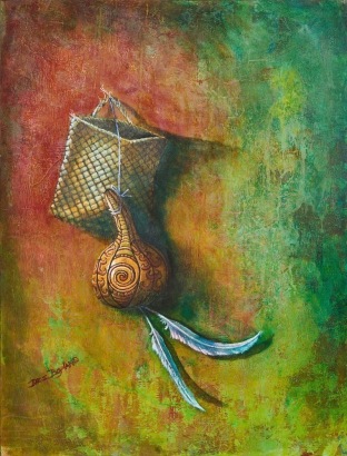 A Des Boyland Kete and Gourd Painting