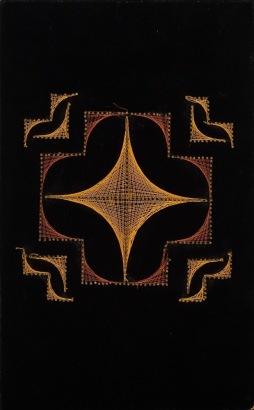 A Handmade Mid-century Geometric Velvet String Art Piece