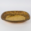 A Large Len Castle Rectangular Bowl with Heavy Impressed Stamped Decoration to the Interior