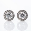 9ct White Gold, 0.50ct Diamond Halo Stud Earrings