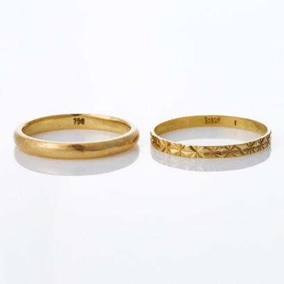18ct Yellow Gold, Pair of Rings