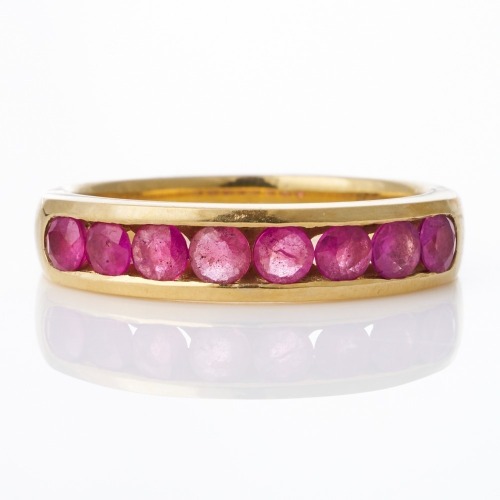 18ct Yellow Gold, Modern, 2.8mm Round Ruby Ring