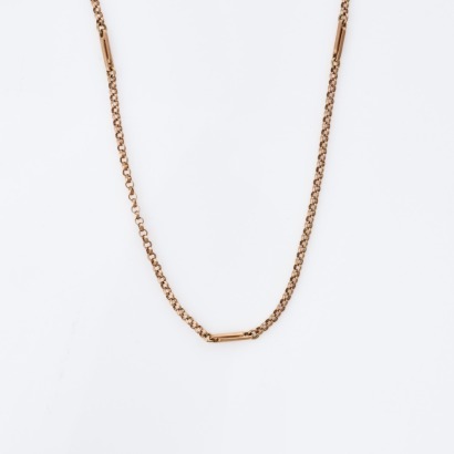 9ct Rose Gold, 142cm Long Muff Chain