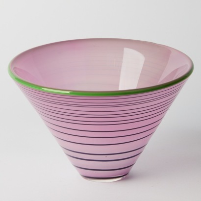 A Mauve and Green Bowl by Mike McGregor, 1996