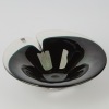 A Black and Clear Crystal Bowl by Mats Jonasson