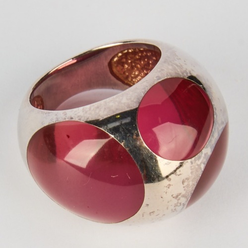 A Resin and Sterling Silver Ring, 1990s